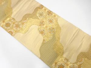 道長取りに華紋・古典柄模様織出し袋帯